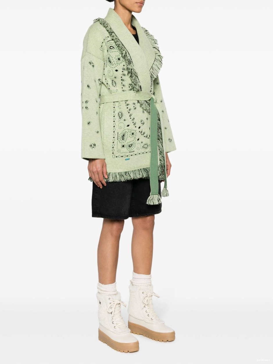 Cheap cashmere Alanui Women Icon cardigan bandana-jacquard 0731